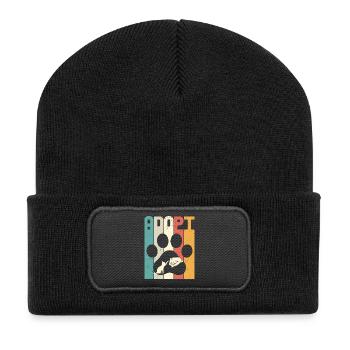 Adopt Cat - Recycled Patch Beanie - black - Front