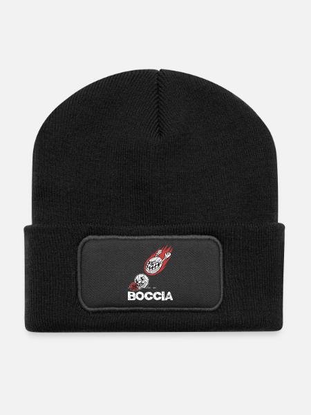 Vêtements de joueur de boccia avec boules de pétanque Boccia - Beanie recyclé à patch - noir