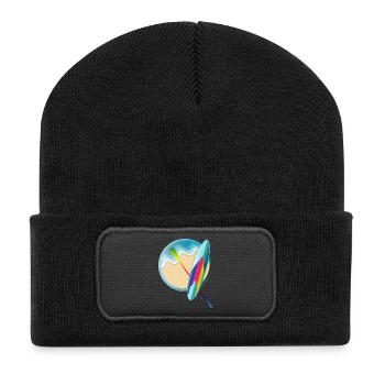 Stand up paddling board lying on the beach - Recycled Patch Beanie - black - Front