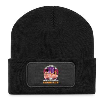 70. Geburtstag Als Gott Mich Schuf Vor - Recycelte Patch Beanie - Schwarz - Vorne