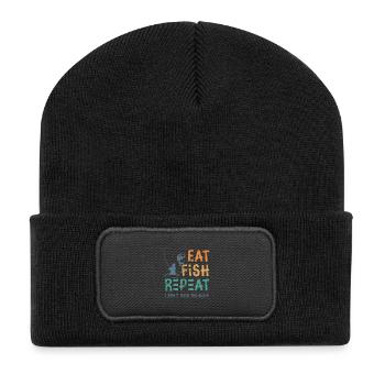 Eat Fish Repeat: I Don’t Need Sleep - Recycled Patch Beanie - black - Front