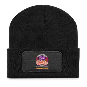 84. Geburtstag Als Gott Mich Schuf Vor - Recycelte Patch Beanie - Schwarz - Vorne