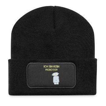 ich bin kein roboter - Recycelte Patch Beanie - Schwarz - Vorne