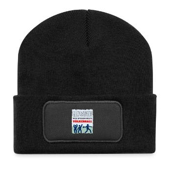 Glückwunsch wir spielen heute Völkerball - Recycelte Patch Beanie - Schwarz - Vorne