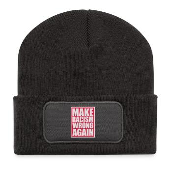 make racism wrong again - Recycled Patch Beanie - dark grey - Front
