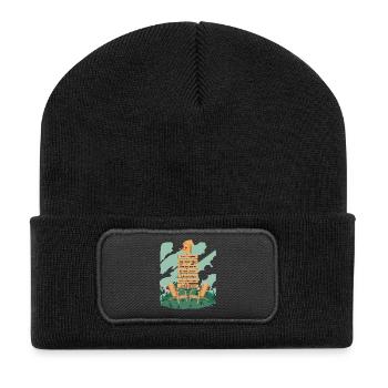Mes règles de jardin - Beanie recyclé à patch - noir - Devant