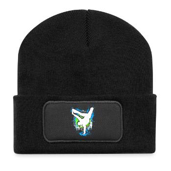 Breakdance - Breakdancer - Breakdancing - BBoy - Recycelte Patch Beanie - Schwarz - Vorne