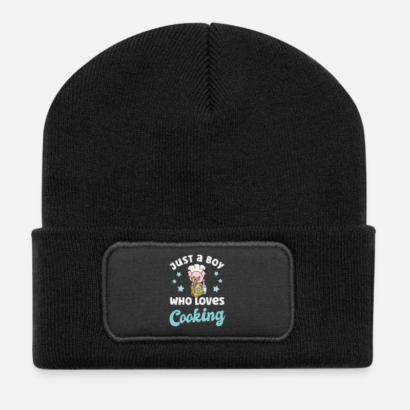 Koch Kochen - Recycelte Patch Beanie - Schwarz