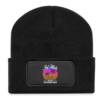 Auf Malle Sind Wir Eine Woche Wach - Saufen - Recycelte Patch Beanie - Schwarz - Vorne