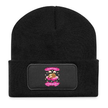 I'm Not Lazy Sloth Motivational Design - Recycled Patch Beanie - black - Front
