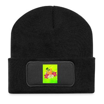 Sommer Vibe - Recycelte Patch Beanie - Schwarz - Vorne