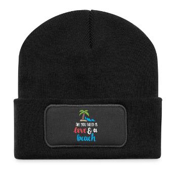 All You Need is Love and a Beach - Recycled Patch Beanie - black - Front