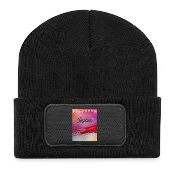 HAPPY BIRTHDAY,HAPPY BIRTHDAY,BIRTHDAY,BIRTHDAY - Recycled Patch Beanie - black - Front