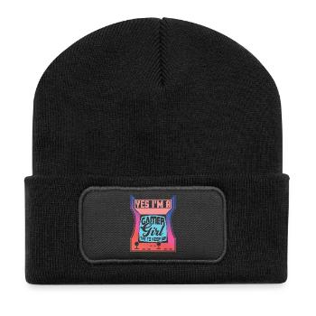 Oui, je suis une fille de joueur Essayez de suivre, Gaming Funny - Beanie recyclé à patch - noir - Devant
