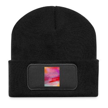 JUST MARRIED,VIVE LES MARIES,EVJF,SAINT VALENTIN - Beanie recyclé à patch - noir - Devant