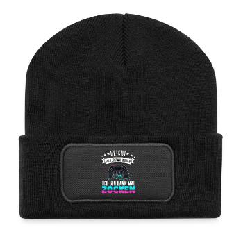 Gamer Design mit Controller - Funny Gaming Gamepad - Recycelte Patch Beanie - Schwarz - Vorne