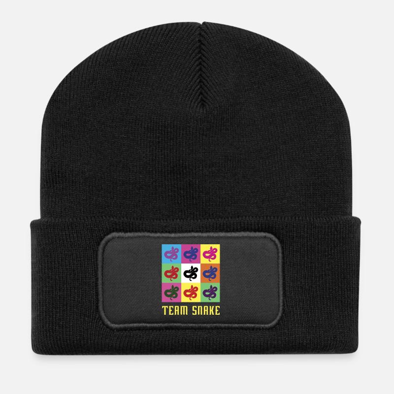 Team Schlange - Recycelte Patch Beanie - Schwarz