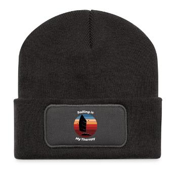 Sailing is my Therapy | Sailing T-Shirt Design - Recycelte Patch Beanie - Dunkelgrau - Vorne