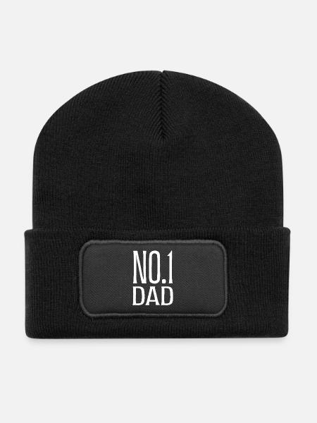 Nr. 1 Vater Vatertagsgeschenk - Recycelte Patch Beanie - Schwarz