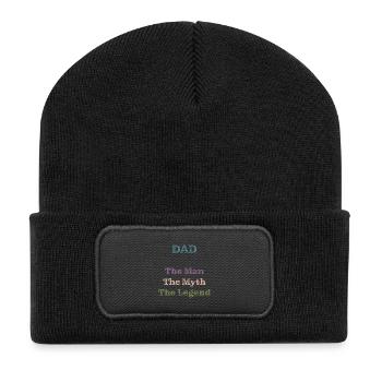 Papa The Legend Father's Day Gift - Recycled Patch Beanie - black - Front