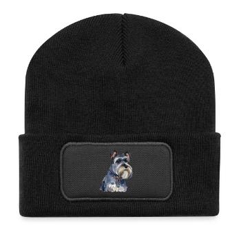 Schnauzer - Recycelte Patch Beanie - Schwarz - Vorne