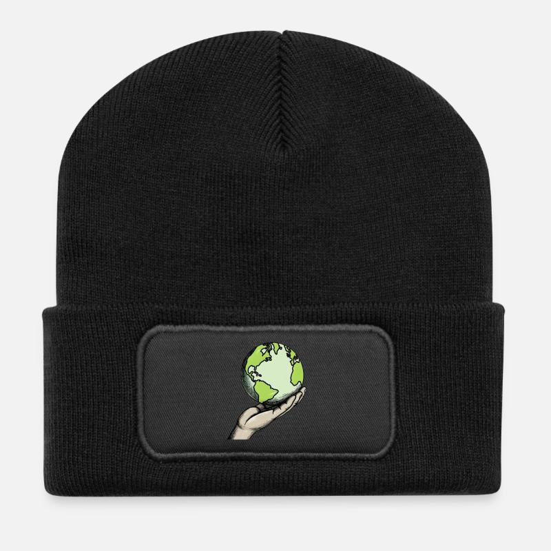 Protect our planet - Recycled Patch Beanie - black