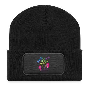 Retour dans les années 90 avec DJ - Beanie recyclé à patch - noir - Devant