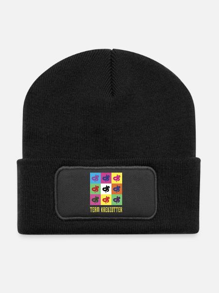 Team Kreuzotter - Recycelte Patch Beanie - Schwarz