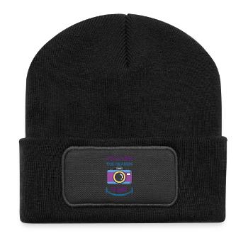 T-shirt avec dicton, drôle de dicton, idée cadeau - Beanie recyclé à patch - noir - Devant