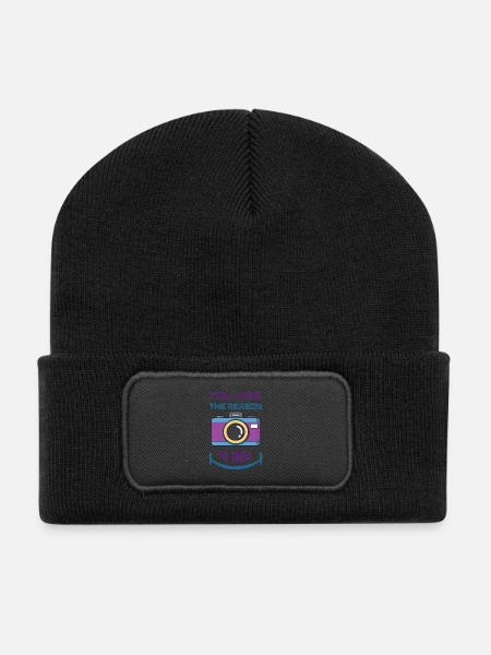 T-shirt avec dicton, drôle de dicton, idée cadeau - Beanie recyclé à patch - noir