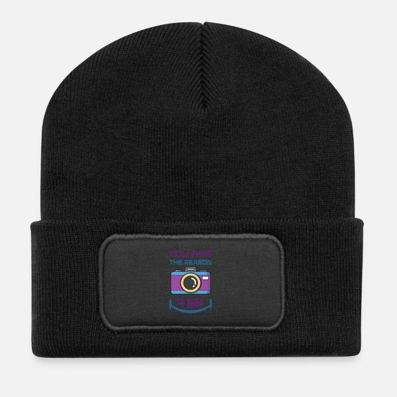 T-shirt with saying, funny saying, gift idea - Recycled Patch Beanie - black