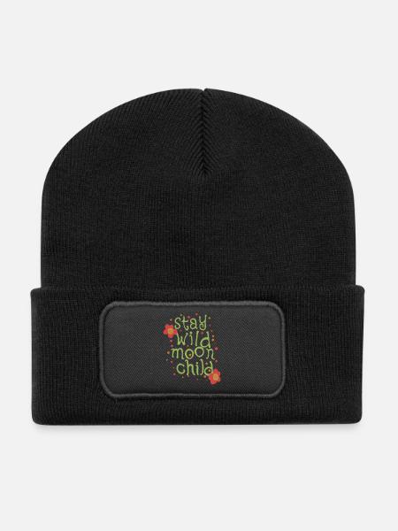 Stay wild moonchild - Recycelte Patch Beanie - Schwarz
