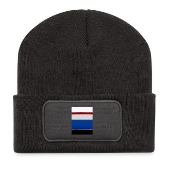 Rothko-Stil in digitalen Farben - Recycelte Patch Beanie - Dunkelgrau - Vorne
