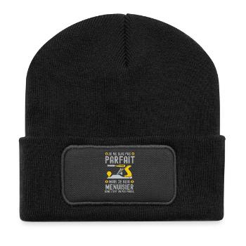 je ne suis pas parfait mais menuisier 1 - Beanie recyclé à patch - noir - Devant