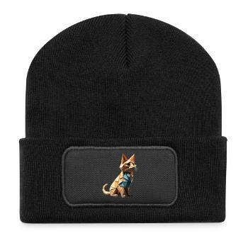 Cat Origami 2 - Recycled Patch Beanie - black - Front