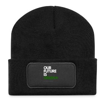 OUR FUTURE IS GREEN - Recycled Patch Beanie - black - Front