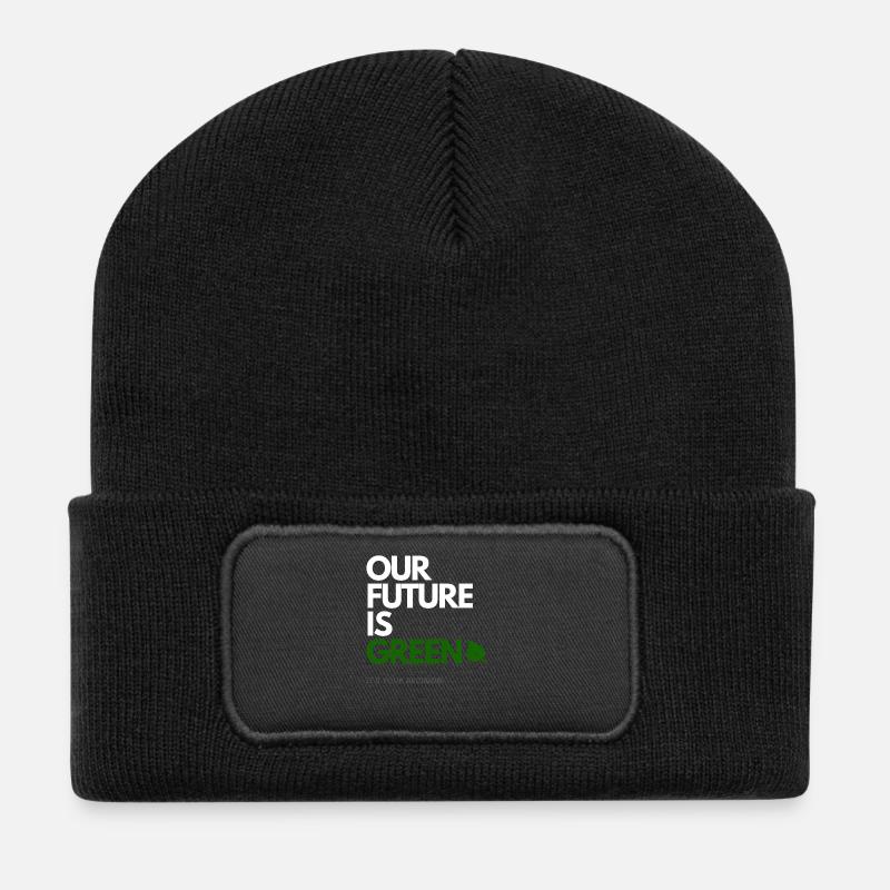 OUR FUTURE IS GREEN - Recycelte Patch Beanie - Schwarz