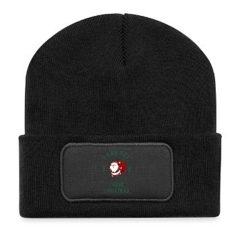 Ich kann nicht, ich habe Weihnachten - Recycelte Patch Beanie - Schwarz - Vorne