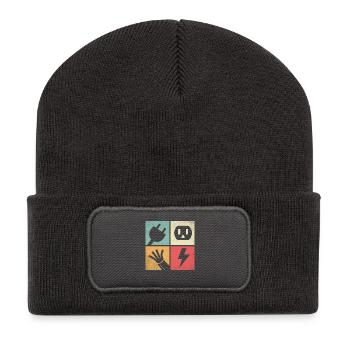 Connectors & Pastel Flashes - Recycled Patch Beanie - dark grey - Front