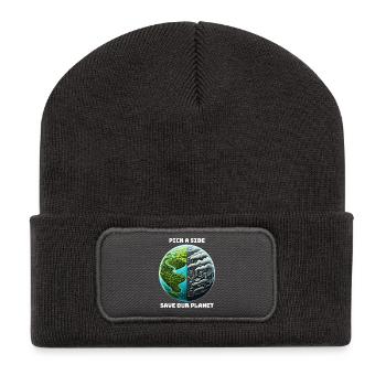 Climate change action - Recycled Patch Beanie - dark grey - Front