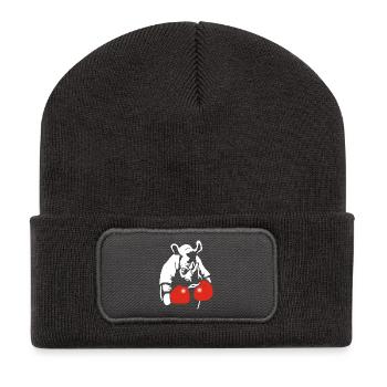 Box-Nashorn - Recycelte Patch Beanie - Dunkelgrau - Vorne