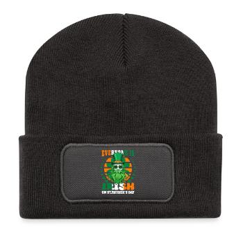 Am St. Patrick's Day ist jeder Irisch - Recycelte Patch Beanie - Dunkelgrau - Vorne