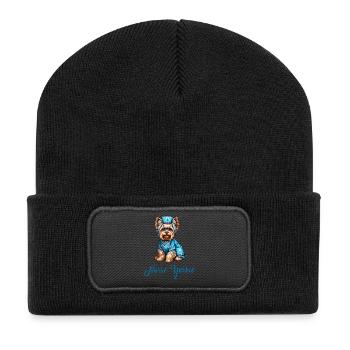 Yorkshire terrier nurse - Recycled Patch Beanie - black - Front