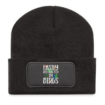 Easily Distracted by Birds - Recycled Patch Beanie - dark grey - Front