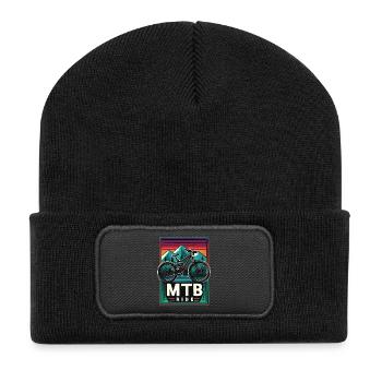 Mountain Bike MTB Ride Vintage Style - Recycled Patch Beanie - black - Front