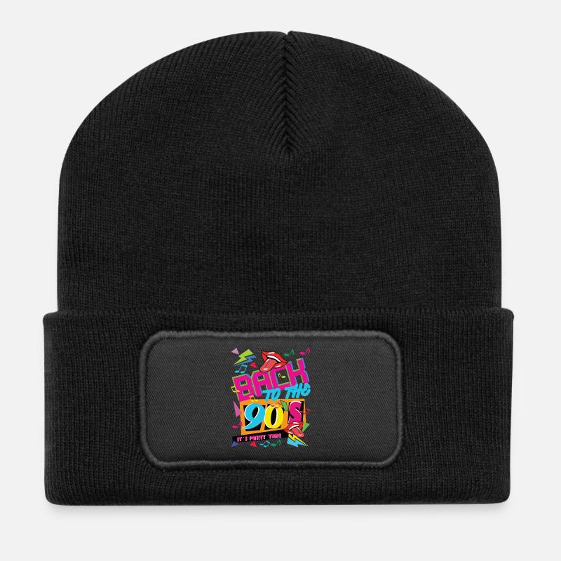 RETOUR AUX ANNÉES 90 C’EST LA FÊTE - Beanie recyclé à patch - noir