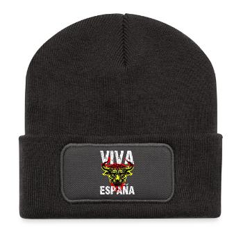 Viva España Long Live Spain Torro Fan Design - Recycled Patch Beanie - dark grey - Front