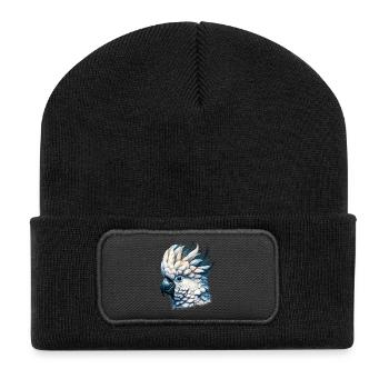 Kakadu-Papagei - Recycelte Patch Beanie - Schwarz - Vorne