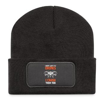 I Don't Just Fly Drone, I Crash Them Too - Recycled Patch Beanie - dark grey - Front