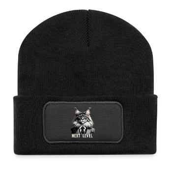 Maine Coon Katze Next Level Anzug Erfolg Geschenk - Recycelte Patch Beanie - Schwarz - Vorne